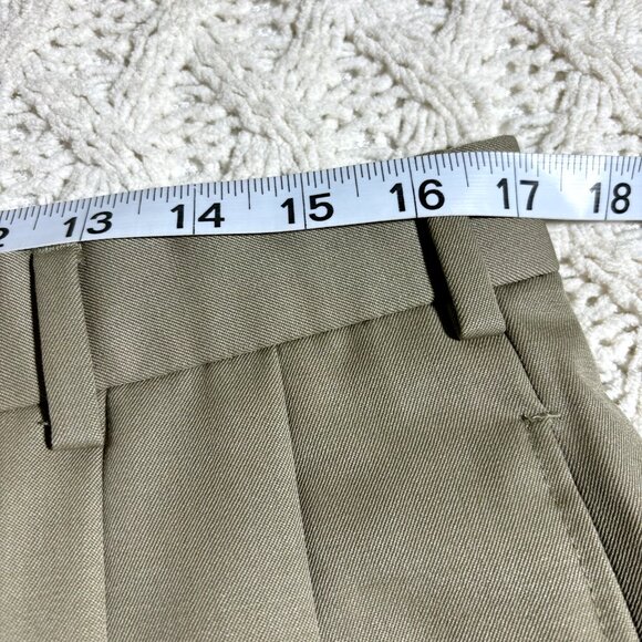 Brooks Brothers 346 Men's Dress Pants W34-35x32 Tan Wool Pleated Trousers MINT - Picture 6 of 8